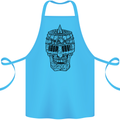 Medieval Skull Helmet Cotton Apron 100% Organic Turquoise