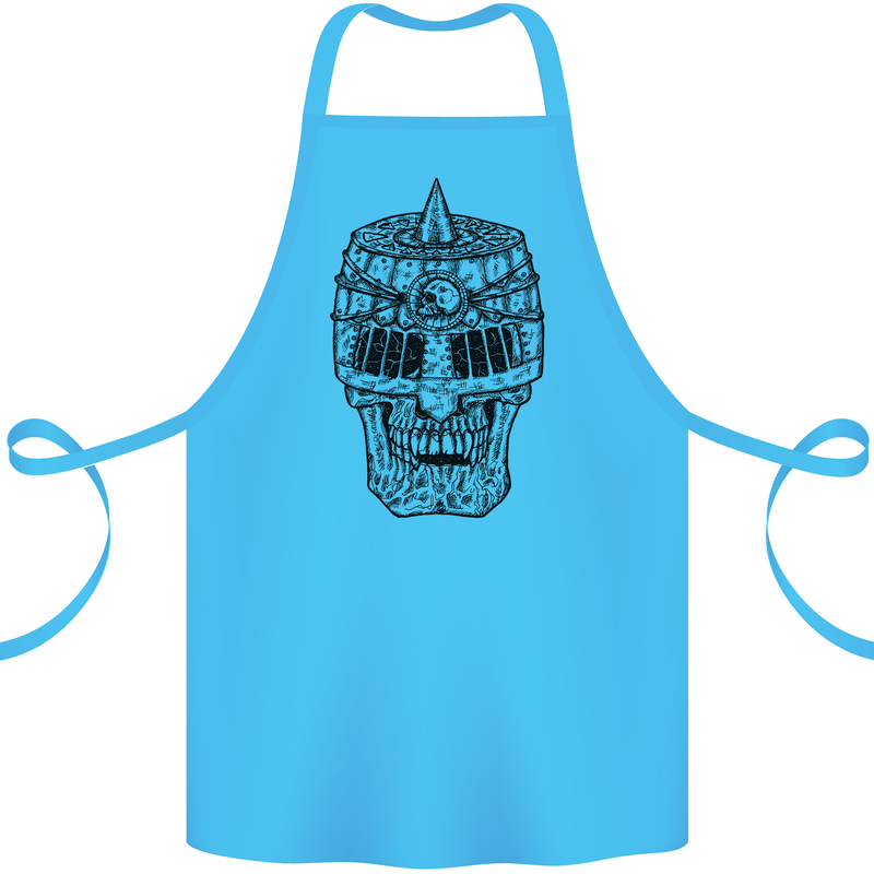 Medieval Skull Helmet Cotton Apron 100% Organic Turquoise