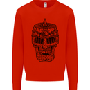 Medieval Skull Helmet Kids Sweatshirt Jumper Bright Red