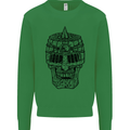Medieval Skull Helmet Kids Sweatshirt Jumper Irish Green