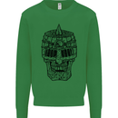 Medieval Skull Helmet Kids Sweatshirt Jumper Irish Green