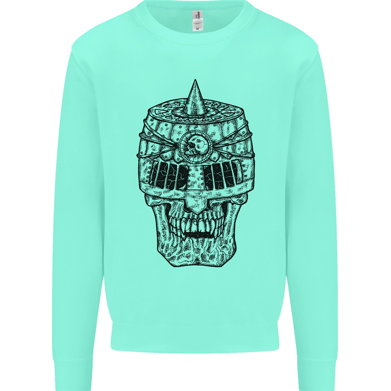 Medieval Skull Helmet Kids Sweatshirt Jumper Peppermint