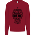 Medieval Skull Helmet Kids Sweatshirt Jumper Red