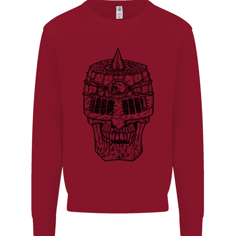 Medieval Skull Helmet Kids Sweatshirt Jumper Red