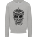 Medieval Skull Helmet Kids Sweatshirt Jumper Sports Grey