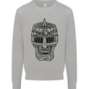 Medieval Skull Helmet Kids Sweatshirt Jumper Sports Grey
