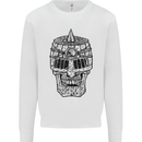 Medieval Skull Helmet Kids Sweatshirt Jumper White