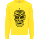 Medieval Skull Helmet Kids Sweatshirt Jumper Yellow