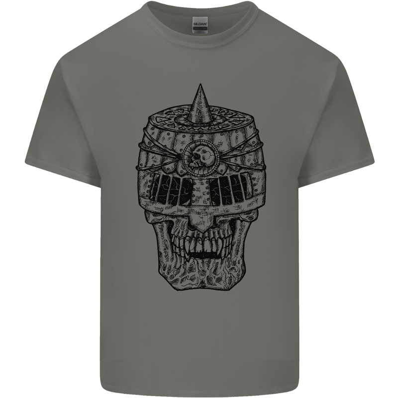 Medieval Skull Helmet Kids T-Shirt Childrens Charcoal
