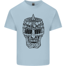 Medieval Skull Helmet Kids T-Shirt Childrens Light Blue