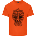 Medieval Skull Helmet Kids T-Shirt Childrens Orange
