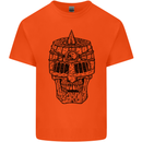 Medieval Skull Helmet Kids T-Shirt Childrens Orange