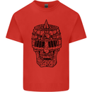 Medieval Skull Helmet Kids T-Shirt Childrens Red