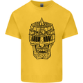 Medieval Skull Helmet Kids T-Shirt Childrens Yellow