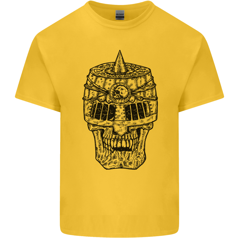 Medieval Skull Helmet Kids T-Shirt Childrens Yellow