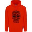 Medieval Skull Helmet Mens 80% Cotton Hoodie Bright Red