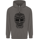 Medieval Skull Helmet Mens 80% Cotton Hoodie Charcoal