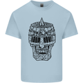 Medieval Skull Helmet Mens Cotton T-Shirt Tee Top Light Blue