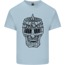 Medieval Skull Helmet Mens Cotton T-Shirt Tee Top Light Blue