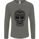 Medieval Skull Helmet Mens Long Sleeve T-Shirt Charcoal