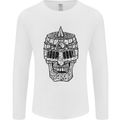 Medieval Skull Helmet Mens Long Sleeve T-Shirt White