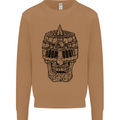 Medieval Skull Helmet Mens Sweatshirt Jumper Caramel Latte