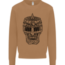 Medieval Skull Helmet Mens Sweatshirt Jumper Caramel Latte