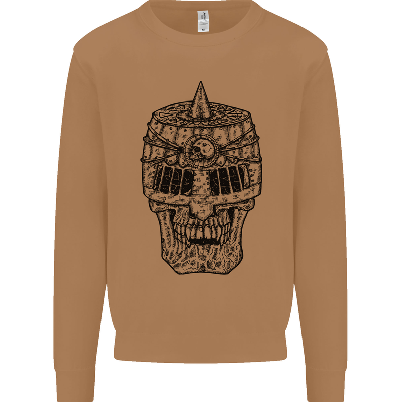Medieval Skull Helmet Mens Sweatshirt Jumper Caramel Latte