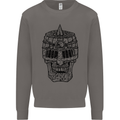 Medieval Skull Helmet Mens Sweatshirt Jumper Charcoal