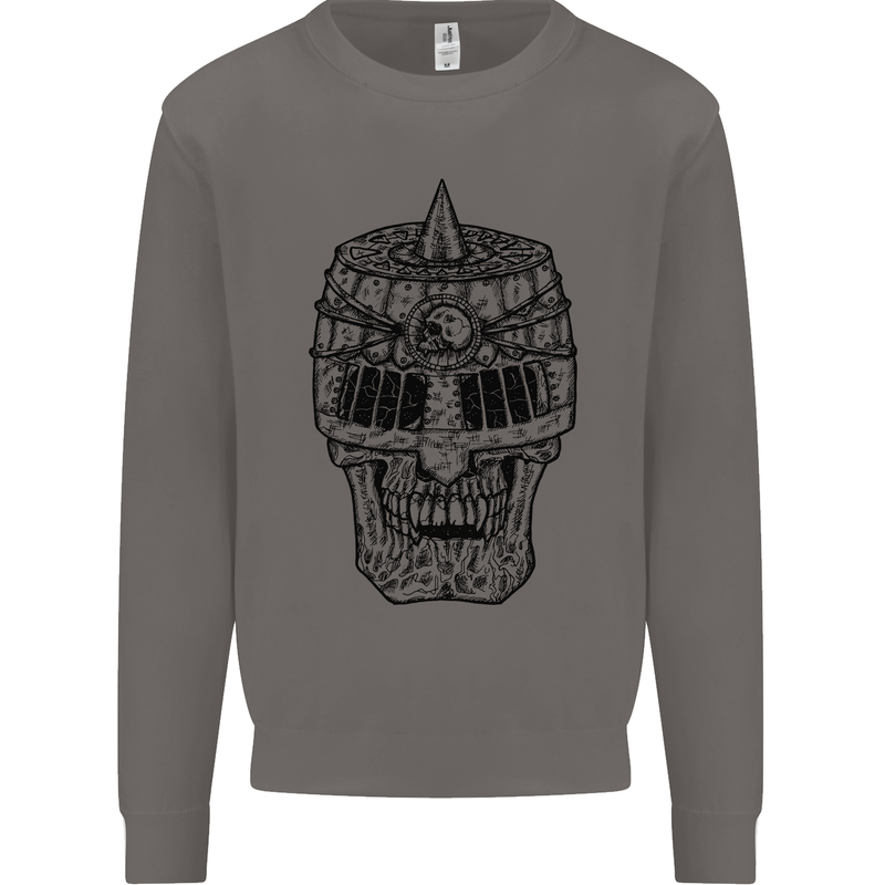 Medieval Skull Helmet Mens Sweatshirt Jumper Charcoal