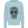 Medieval Skull Helmet Mens Sweatshirt Jumper Light Blue