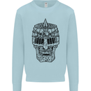 Medieval Skull Helmet Mens Sweatshirt Jumper Light Blue