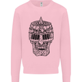Medieval Skull Helmet Mens Sweatshirt Jumper Light Pink