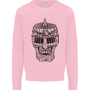 Medieval Skull Helmet Mens Sweatshirt Jumper Light Pink
