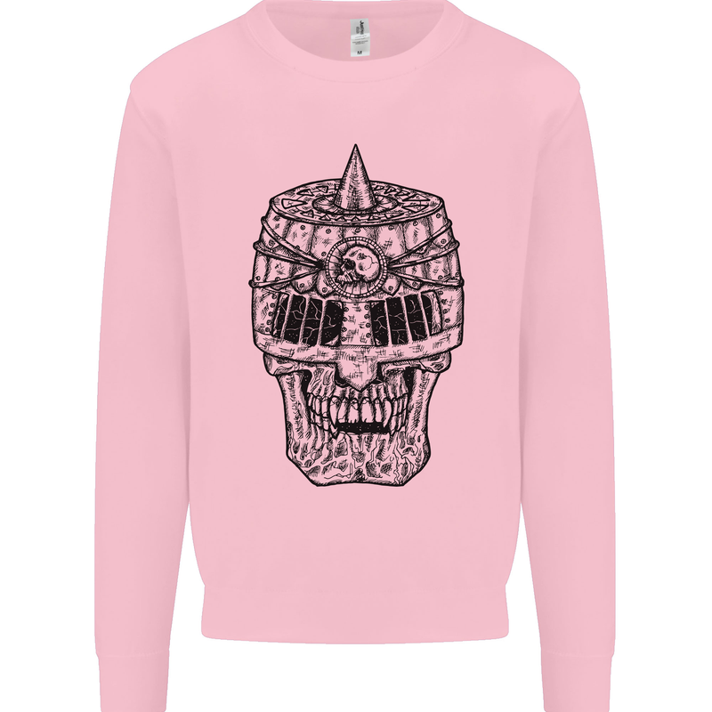 Medieval Skull Helmet Mens Sweatshirt Jumper Light Pink