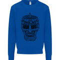 Medieval Skull Helmet Mens Sweatshirt Jumper Royal Blue