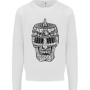 Medieval Skull Helmet Mens Sweatshirt Jumper White