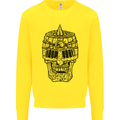 Medieval Skull Helmet Mens Sweatshirt Jumper Yellow