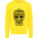 Medieval Skull Helmet Mens Sweatshirt Jumper Yellow