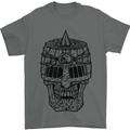 Medieval Skull Helmet Mens T-Shirt 100% Cotton Charcoal