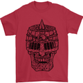Medieval Skull Helmet Mens T-Shirt 100% Cotton Red