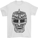 Medieval Skull Helmet Mens T-Shirt 100% Cotton White