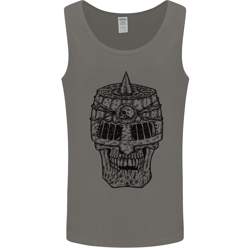 Medieval Skull Helmet Mens Vest Tank Top Charcoal