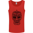 Medieval Skull Helmet Mens Vest Tank Top Red