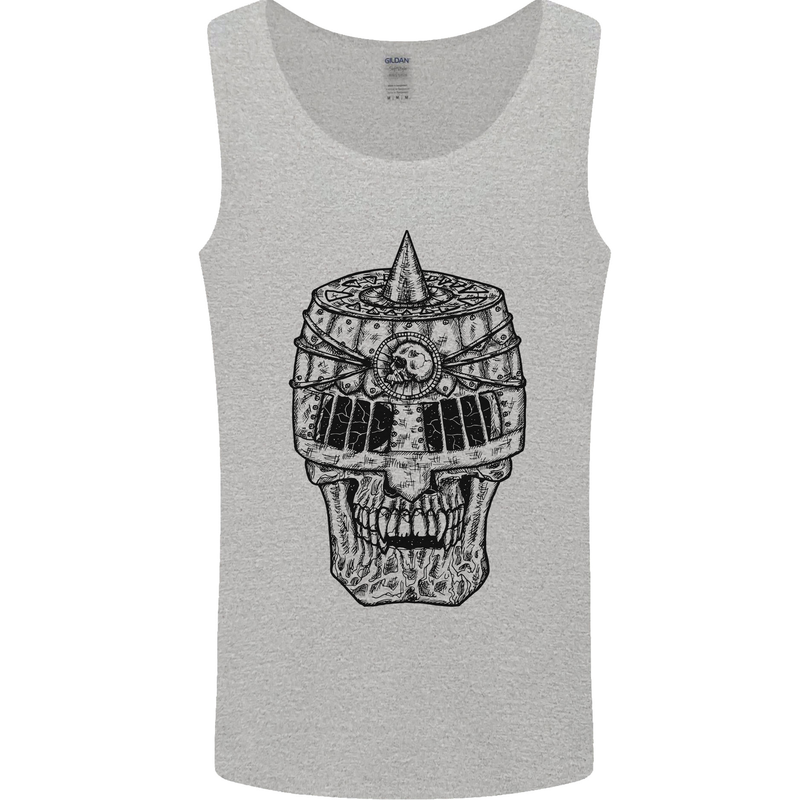 Medieval Skull Helmet Mens Vest Tank Top Sports Grey