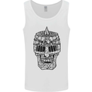 Medieval Skull Helmet Mens Vest Tank Top White