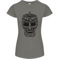 Medieval Skull Helmet Womens Petite Cut T-Shirt Charcoal
