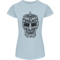 Medieval Skull Helmet Womens Petite Cut T-Shirt Light Blue