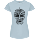 Medieval Skull Helmet Womens Petite Cut T-Shirt Light Blue