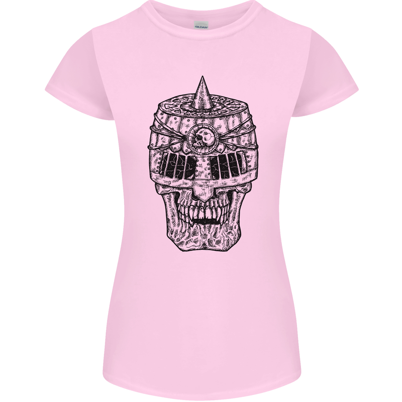 Medieval Skull Helmet Womens Petite Cut T-Shirt Light Pink